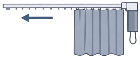 одинарная штора, мотор справа