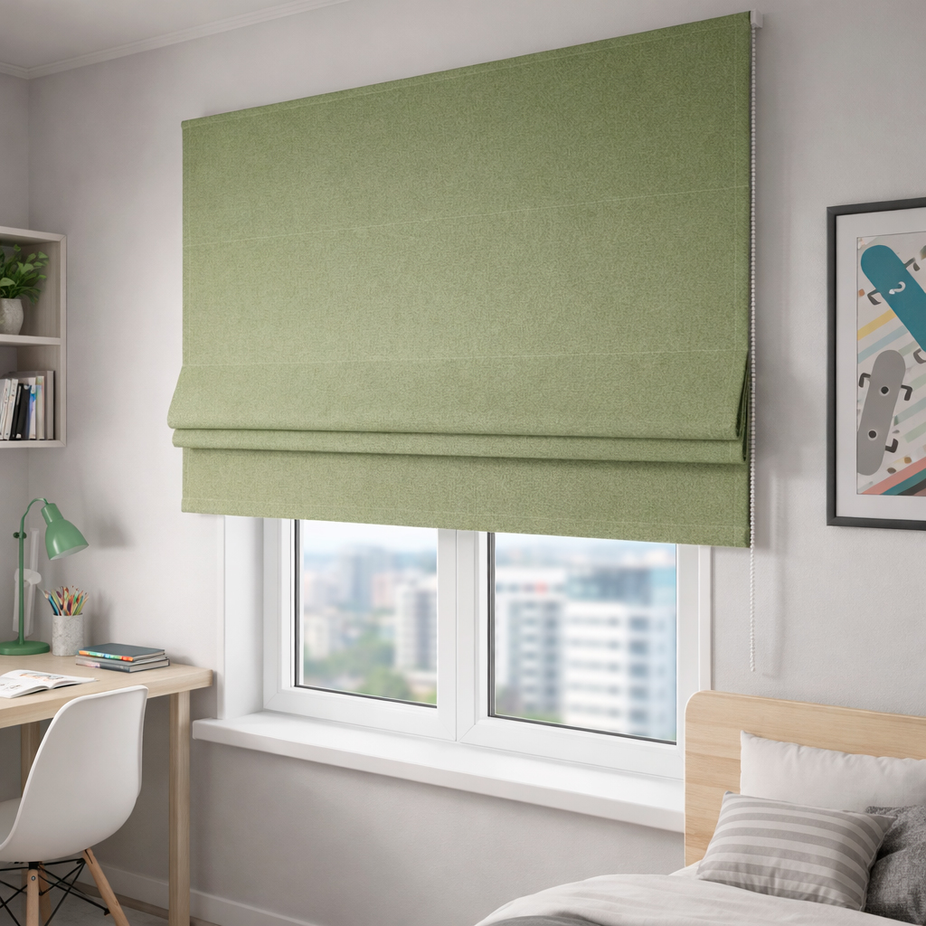 Римская штора блэкаут Eclipse зеленая