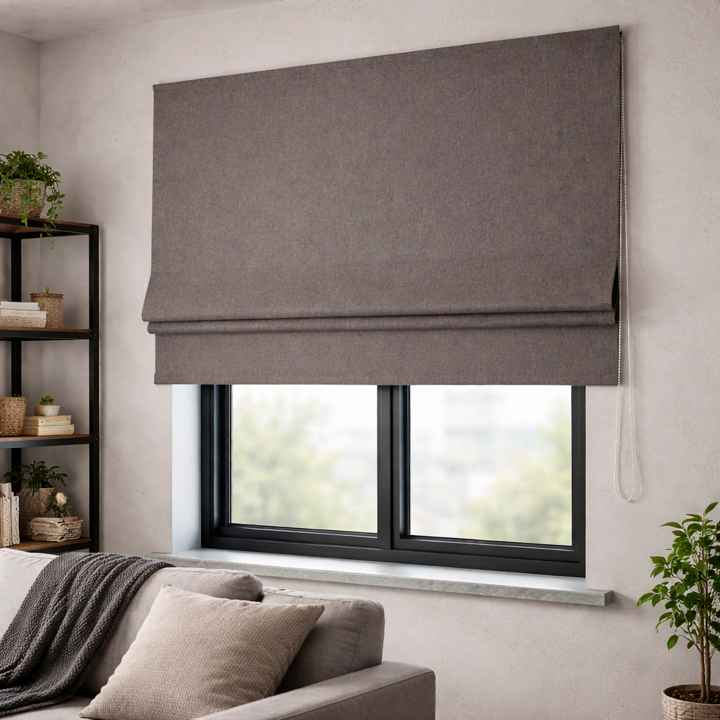 Римская штора блэкаут Brown Cover