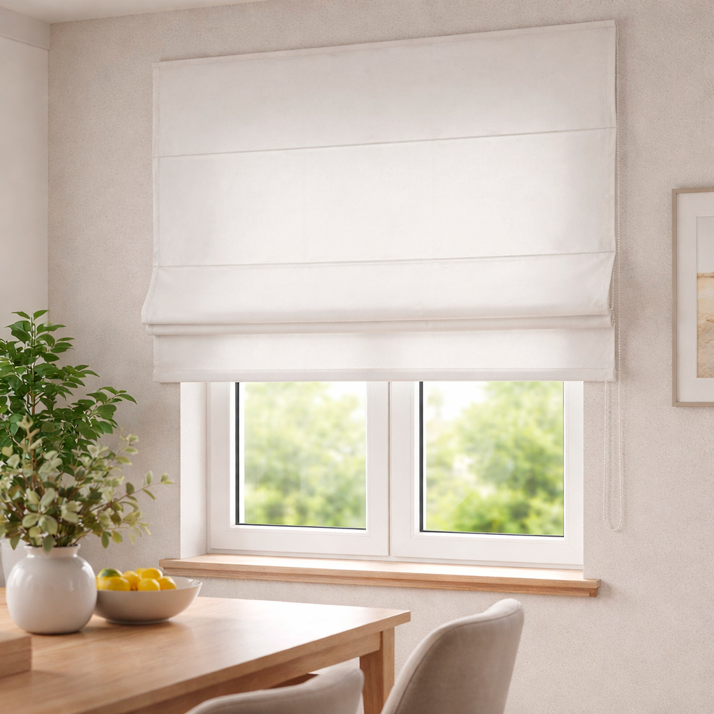 Римская штора Alcantara белая