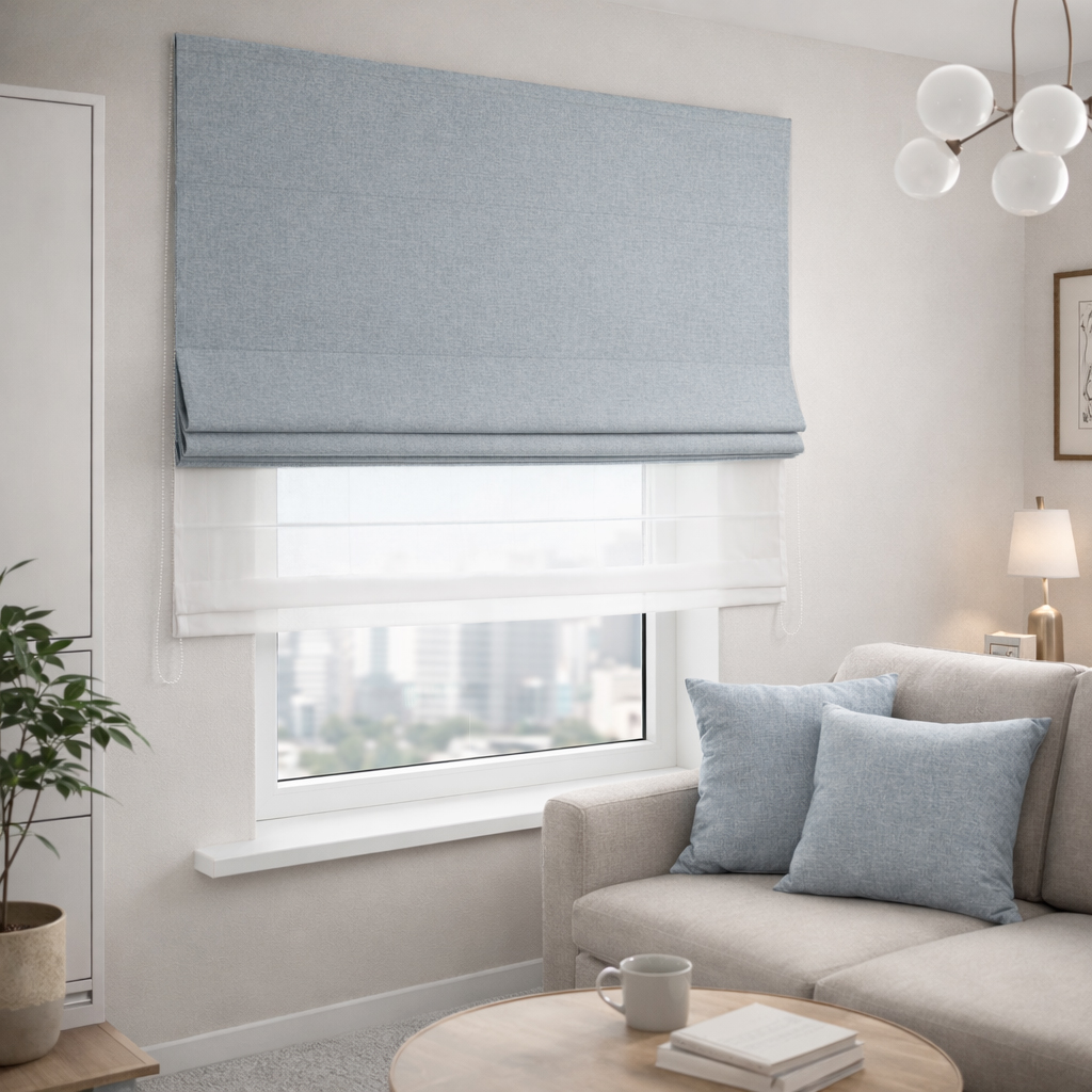 Двойная римская штор "день и ночь" Night Silence светло-серая