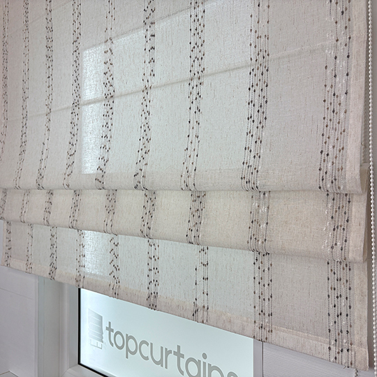 Римская штора из бежевого прозрачного тюля Scandi light