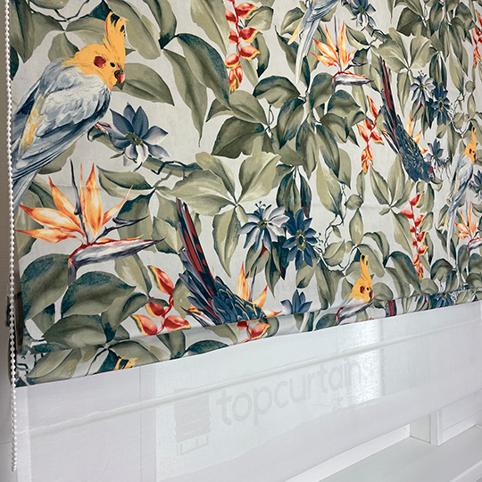 Двойная римская штора Funny Parrots день и ночь