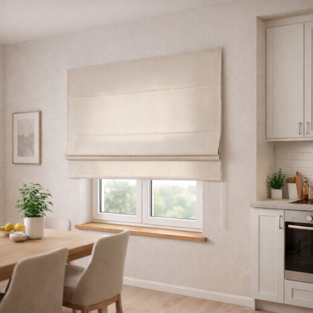 Римская штора Alcantara молочная