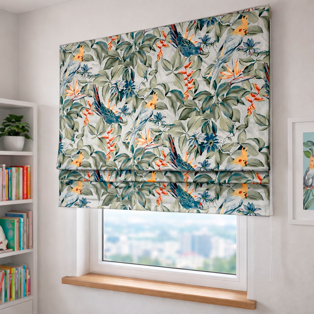 Римская штора Funny Parrots