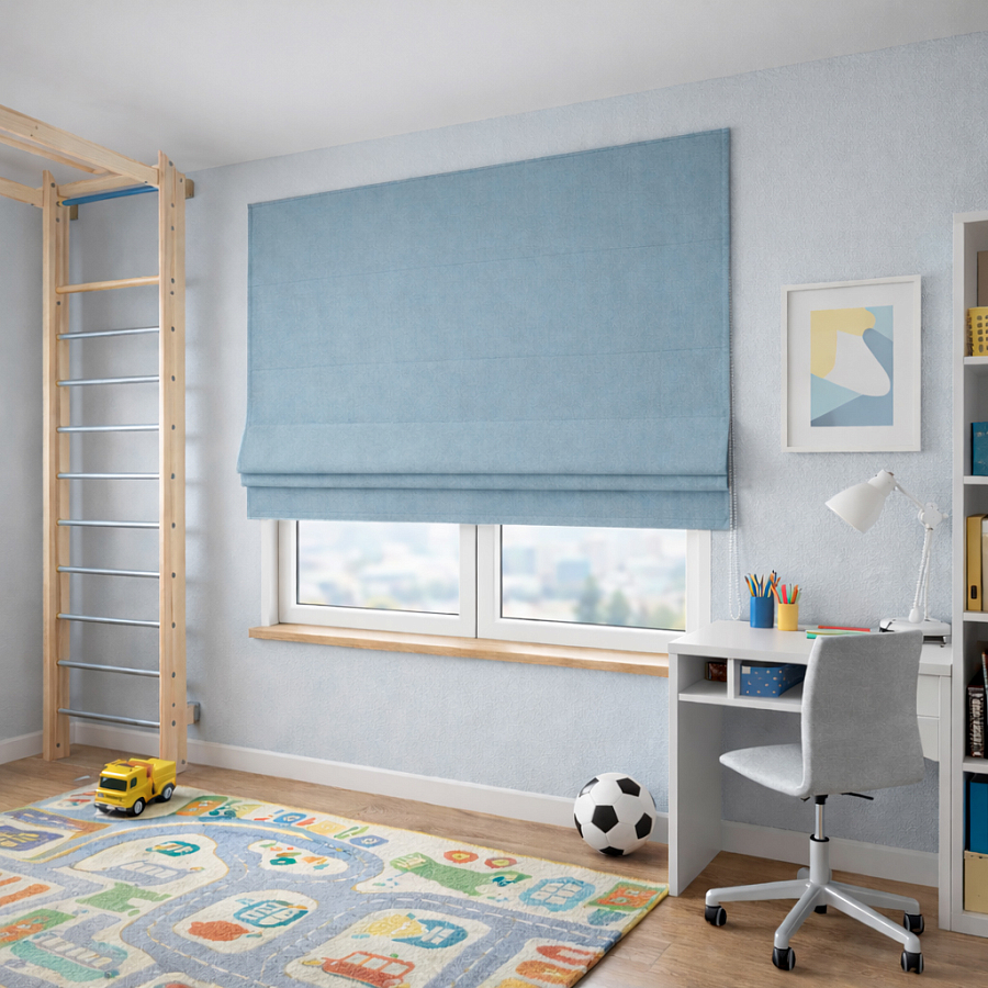 картинка Римская штора блэкаут Soft Color нежно голубая от магазина Topcurtains