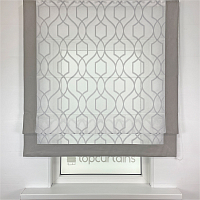 картинка Прозрачная римская штора Gray Lattice Frame с серым кантом от магазина Topcurtains