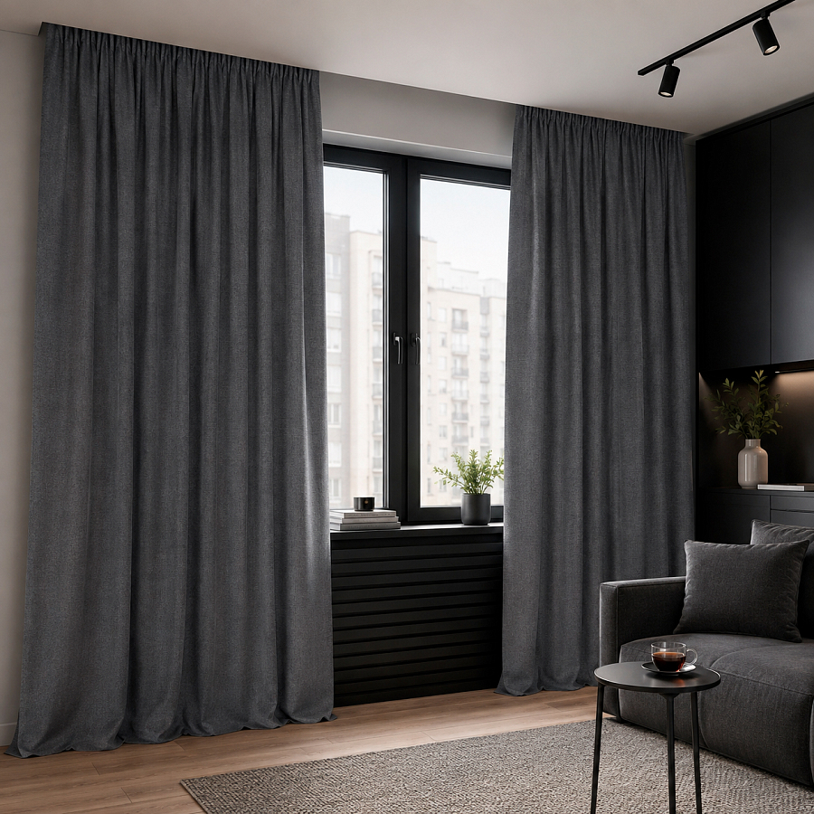 картинка Штора из темно серого блэкаута Eclipse от магазина Topcurtains