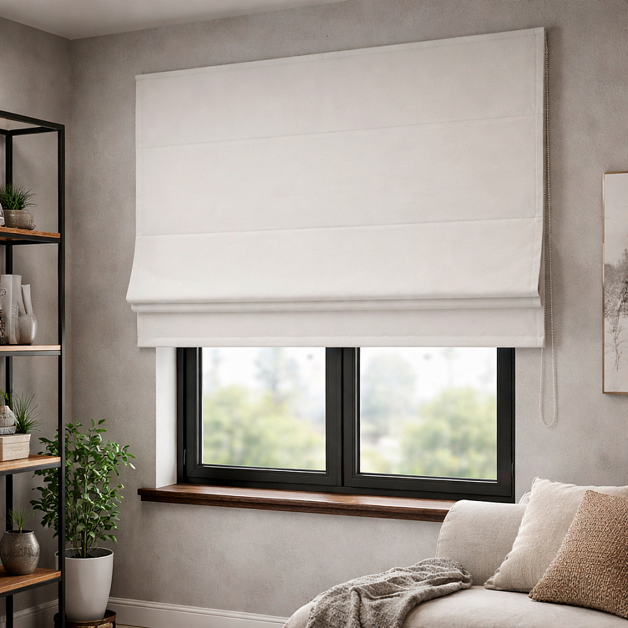 картинка Римская штора блэкаут White Cover от магазина Topcurtains