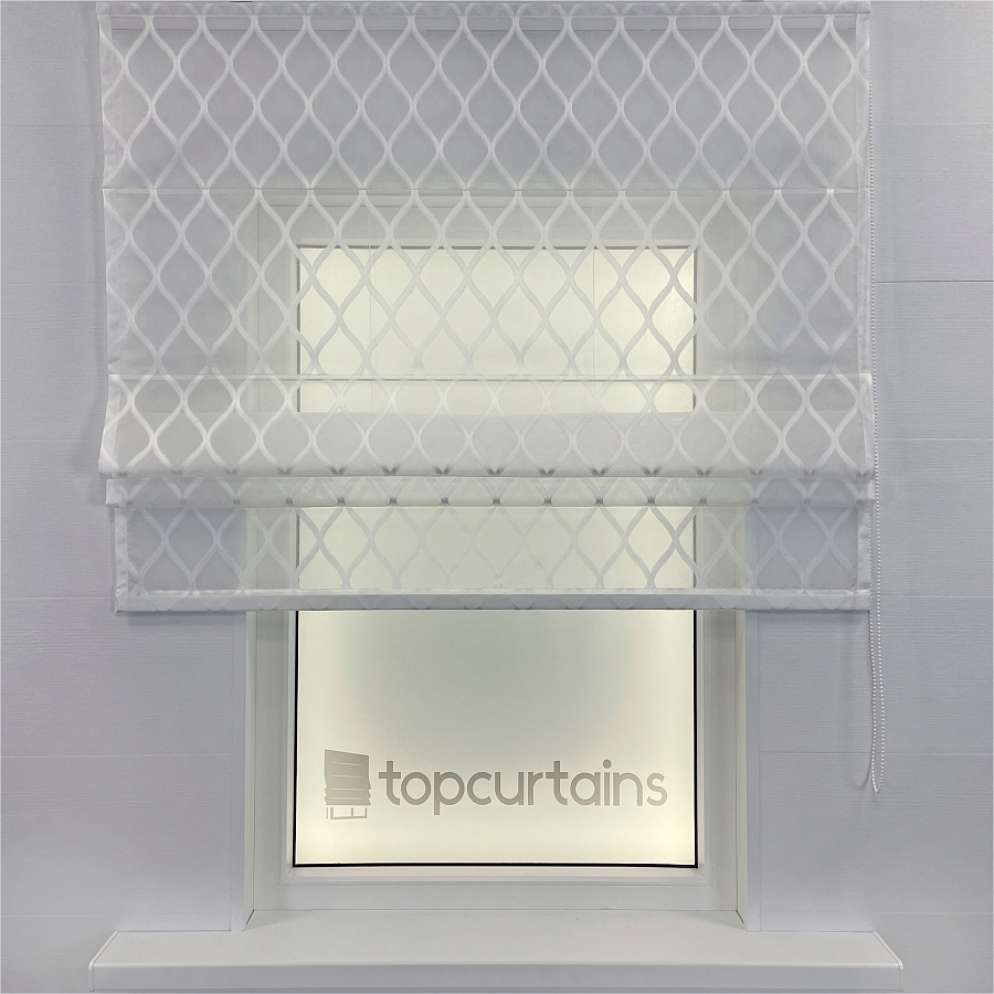 картинка Римская штора Sandglass, белая от магазина Topcurtains