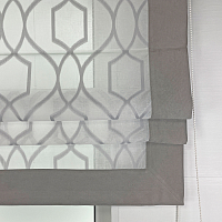 картинка Прозрачная римская штора Gray Lattice Frame с серым кантом от магазина Topcurtains