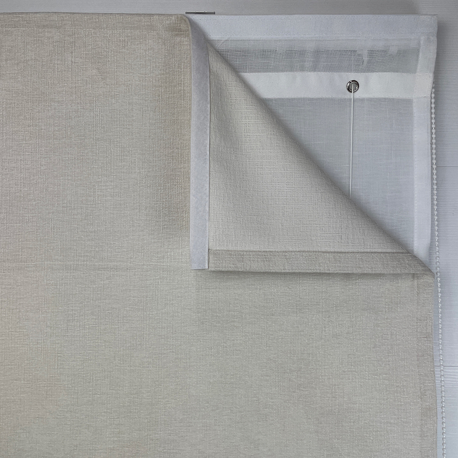 картинка Двойная римская штора Chenille Milk с тюлем от магазина Topcurtains