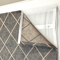 картинка Двойная римская штора Geometrics, коричневая от магазина Topcurtains