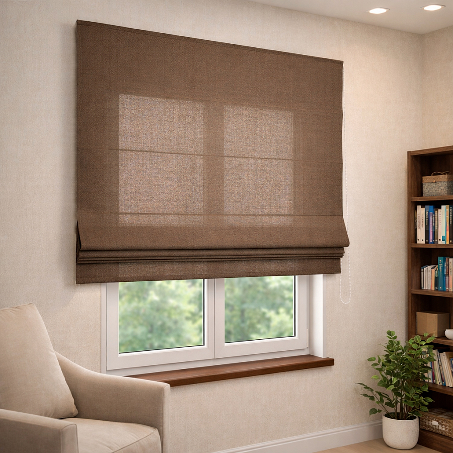 картинка Римская штора Inspire Elegance коричневая от магазина Topcurtains