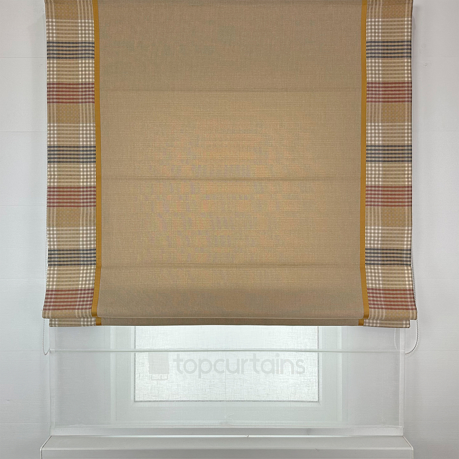 картинка Двойная римская штора день-ночь Inspire Elegance Tartan темно-бежевая от магазина Topcurtains