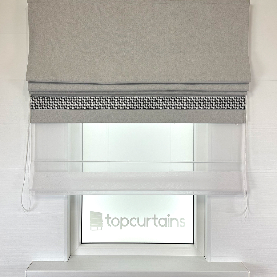 картинка Двойная римская штора блэкаут Eclipse Style светло серая от магазина Topcurtains