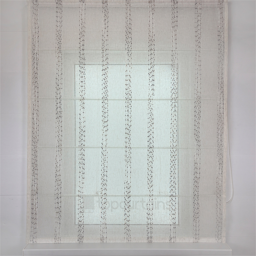 картинка Римская штора из бежевого прозрачного тюля Scandi light от магазина Topcurtains