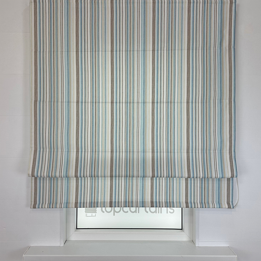 картинка Римская штора Candy Stripes голубая от магазина Topcurtains