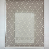 картинка Римская штора Geometrics Tulle  из бежевого тюля с вышитыми ромбами от магазина Topcurtains