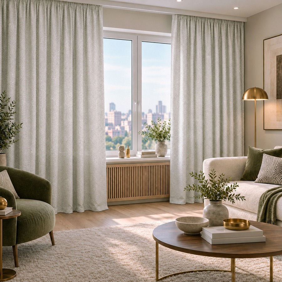 картинка Штора из жаккарда с орнаментом Sorrento Linen от магазина Topcurtains