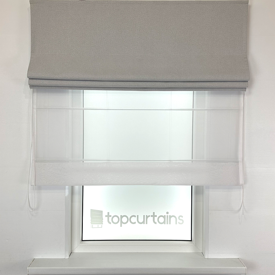 картинка Римская штора день-ночь блэкаут Eclipse светло серая от магазина Topcurtains