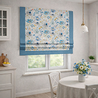 картинка Римская штора Summer Bliss с голубым кантом от магазина Topcurtains