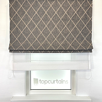 картинка Двойная римская штора Geometrics, коричневая от магазина Topcurtains