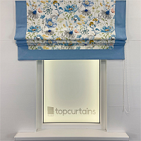 картинка Римская штора Summer Bliss с голубым кантом от магазина Topcurtains