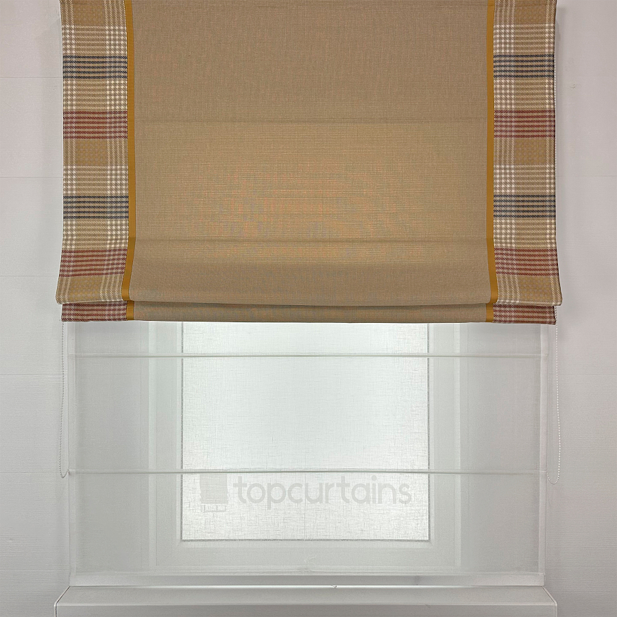 картинка Двойная римская штора день-ночь Inspire Elegance Tartan темно-бежевая от магазина Topcurtains