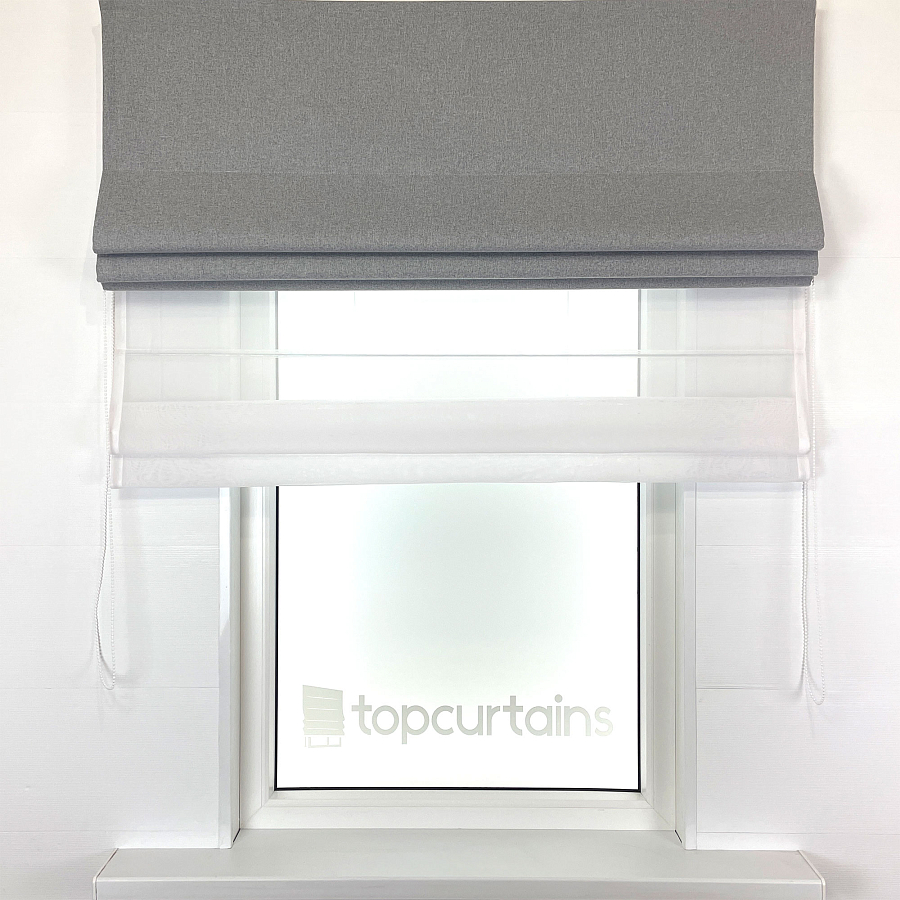 картинка Двойная римская штора блэкаут Eclipse серая от магазина Topcurtains