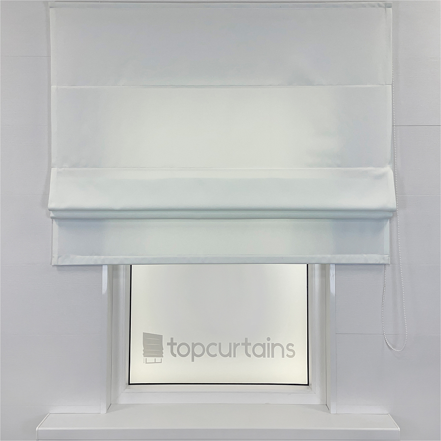 Белая римская штора из канваса