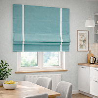 картинка Римская штора Alcantara с кантом, бирюза от магазина Topcurtains