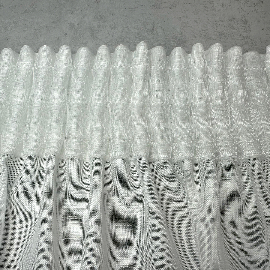 картинка Штора из белого льняного тюля Ballet  от магазина Topcurtains