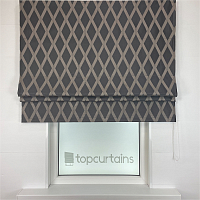 картинка Римская штора Crystal Glow серая с золотистыми ромбами от магазина Topcurtains