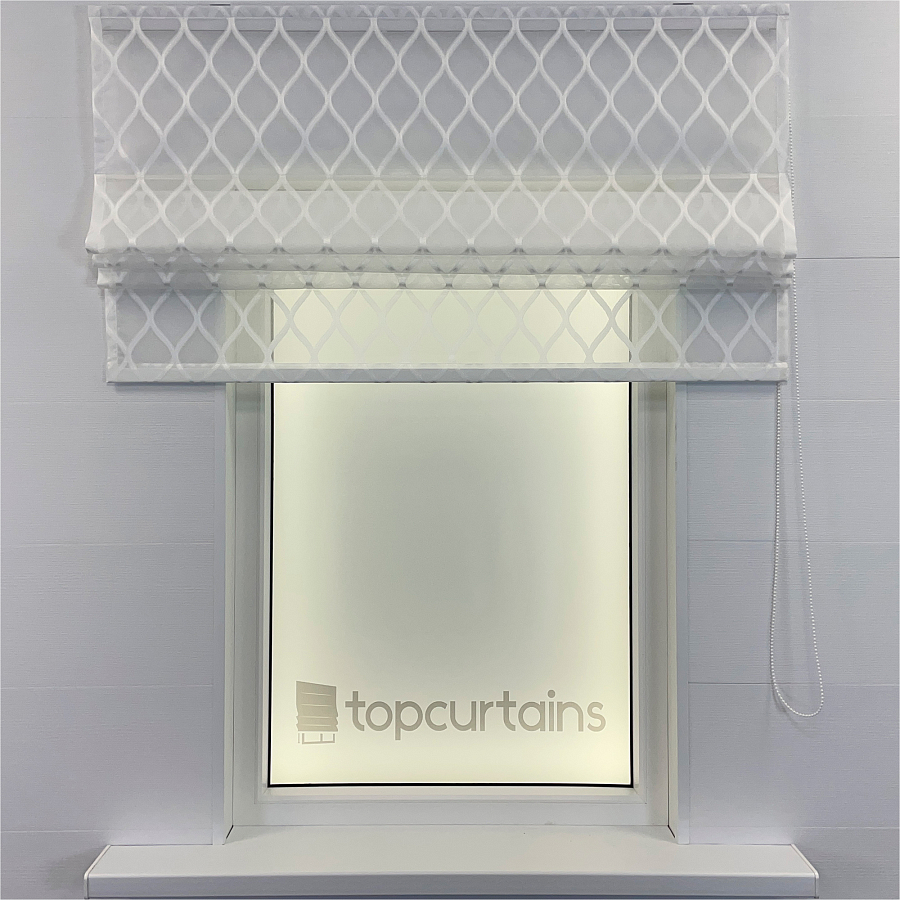 картинка Римская штора Sandglass, белая от магазина Topcurtains