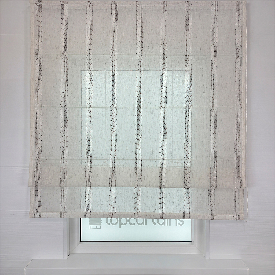 картинка Римская штора из бежевого прозрачного тюля Scandi light от магазина Topcurtains