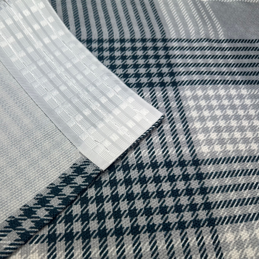 картинка Штора из рогожки в клетку Tartan серый от магазина Topcurtains