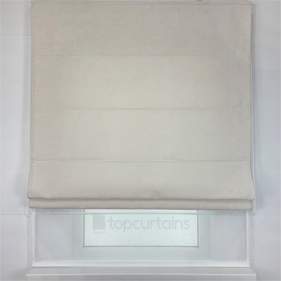 картинка Двойная римская штора Chenille Milk с тюлем от магазина Topcurtains