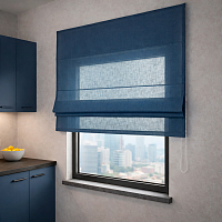 картинка Римская штора Flax Melody, синяя от магазина Topcurtains