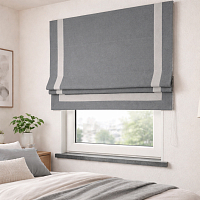 картинка Римская штора блэкаут Eclipse Frame темно серая со светлым кантом от магазина Topcurtains