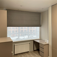 картинка Двойная римская штора Canvas Beige с тюлем от магазина Topcurtains