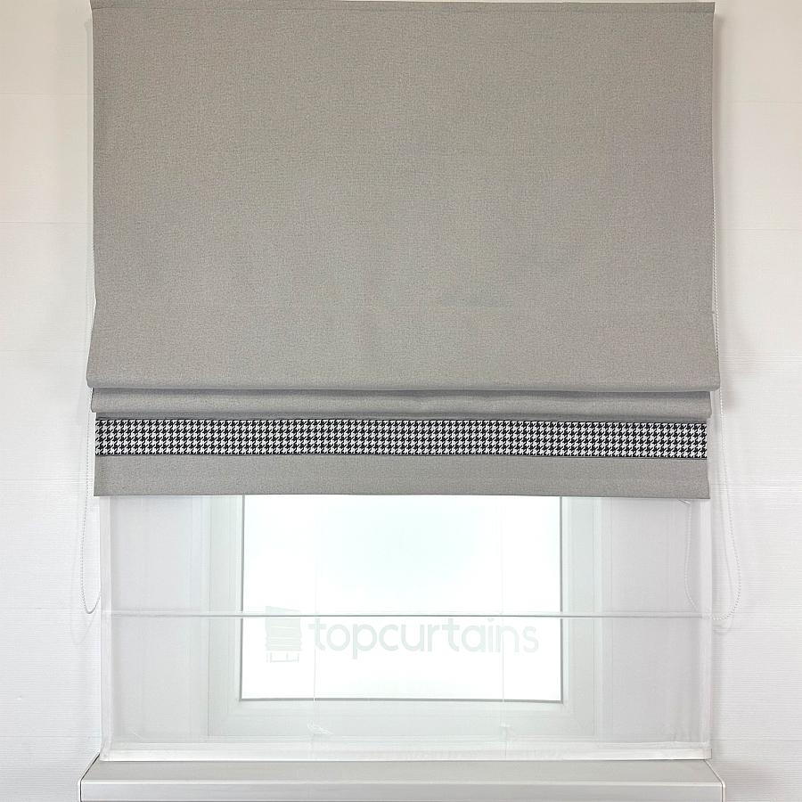 картинка Двойная римская штора блэкаут Eclipse Style светло серая от магазина Topcurtains