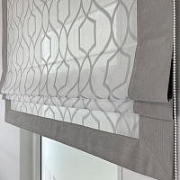 картинка Прозрачная римская штора Gray Lattice Frame с серым кантом от магазина Topcurtains