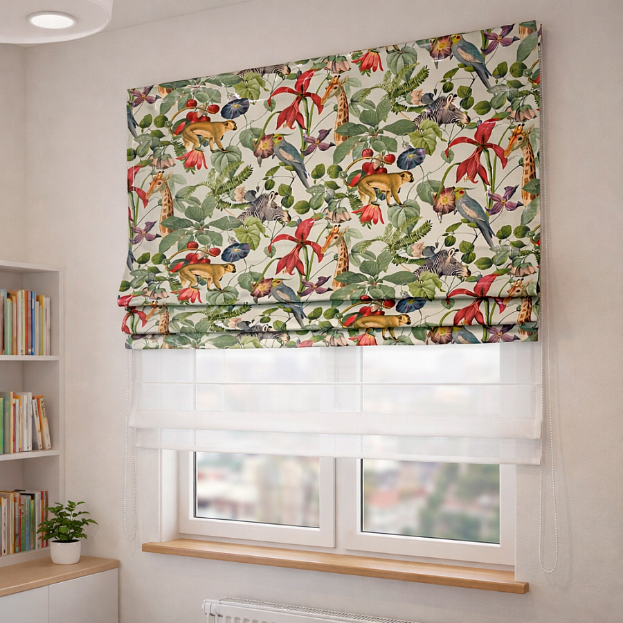 картинка Двойная римская штора Jungle день и ночь от магазина Topcurtains