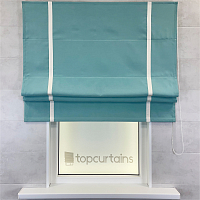 картинка Римская штора Alcantara с кантом, бирюза от магазина Topcurtains