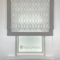 картинка Прозрачная римская штора Gray Lattice Frame с серым кантом от магазина Topcurtains