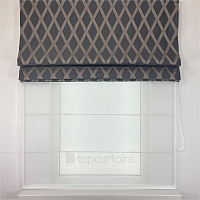 картинка Двойная римская штора Crystal Glow серая с золотистыми ромбами от магазина Topcurtains