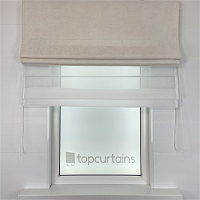 картинка Двойная римская штора Chenille Milk с тюлем от магазина Topcurtains