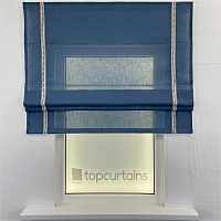 картинка Римская штора Flax Melody, синяя с кантами от магазина Topcurtains
