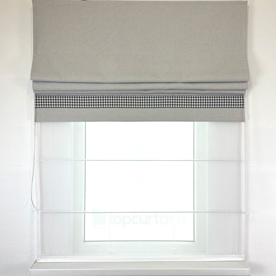 картинка Двойная римская штора блэкаут Eclipse Style светло серая от магазина Topcurtains
